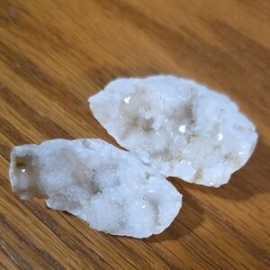 White Crystal Geode Pair